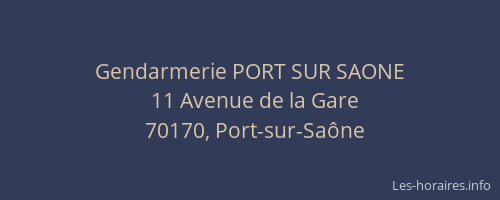 Gendarmerie PORT SUR SAONE