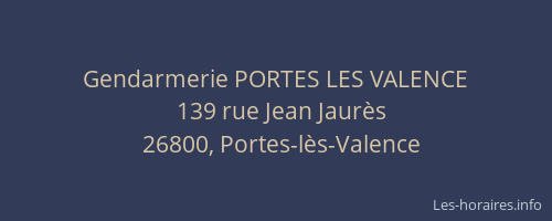 Gendarmerie PORTES LES VALENCE