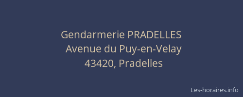 Gendarmerie PRADELLES