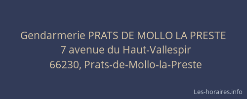 Gendarmerie PRATS DE MOLLO LA PRESTE