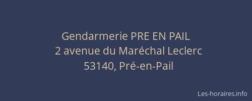 Gendarmerie PRE EN PAIL