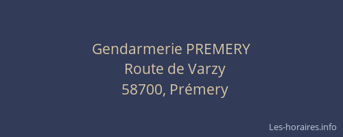 Gendarmerie PREMERY