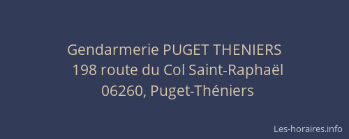 Gendarmerie PUGET THENIERS