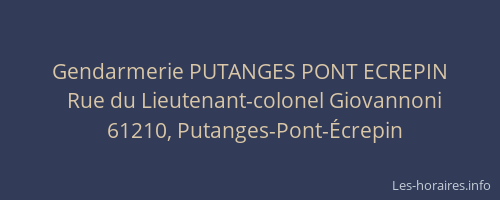 Gendarmerie PUTANGES PONT ECREPIN