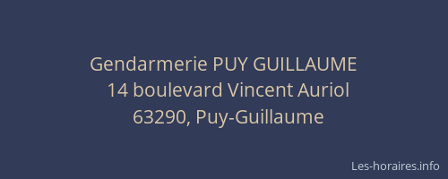 Gendarmerie PUY GUILLAUME