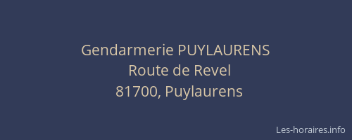 Gendarmerie PUYLAURENS
