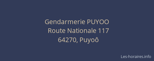 Gendarmerie PUYOO