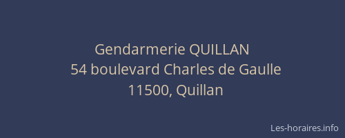Gendarmerie QUILLAN