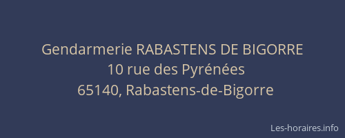 Gendarmerie RABASTENS DE BIGORRE
