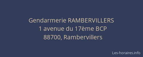 Gendarmerie RAMBERVILLERS