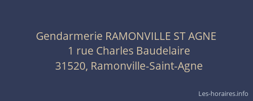 Gendarmerie RAMONVILLE ST AGNE