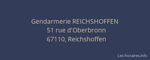 Gendarmerie REICHSHOFFEN