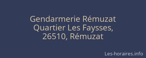 Gendarmerie Rémuzat
