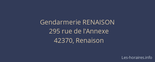 Gendarmerie RENAISON