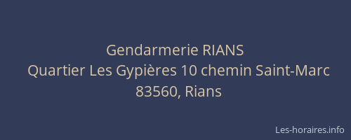 Gendarmerie RIANS