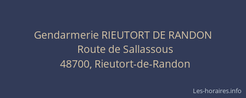 Gendarmerie RIEUTORT DE RANDON