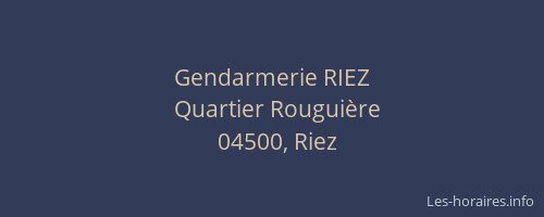 Gendarmerie RIEZ