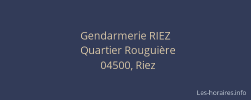 Gendarmerie RIEZ