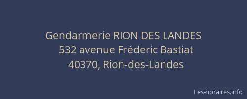 Gendarmerie RION DES LANDES