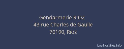 Gendarmerie RIOZ