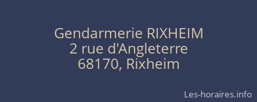 Gendarmerie RIXHEIM