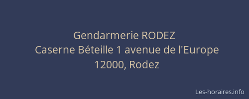 Gendarmerie RODEZ