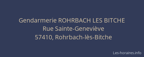 Gendarmerie ROHRBACH LES BITCHE