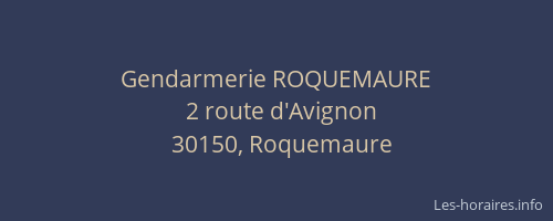 Gendarmerie ROQUEMAURE