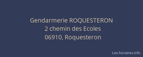 Gendarmerie ROQUESTERON