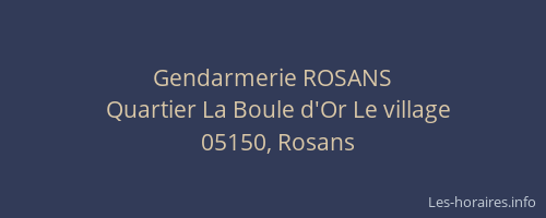 Gendarmerie ROSANS