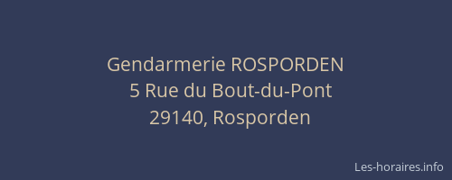 Gendarmerie ROSPORDEN