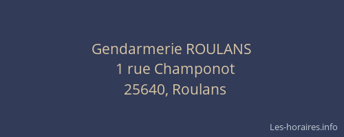 Gendarmerie ROULANS