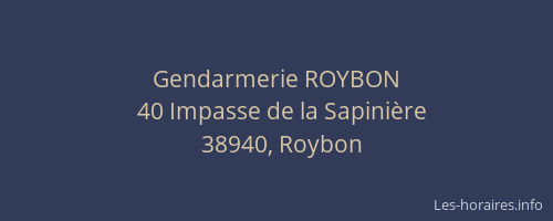 Gendarmerie ROYBON