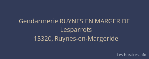 Gendarmerie RUYNES EN MARGERIDE