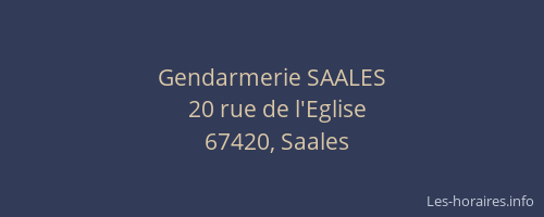 Gendarmerie SAALES