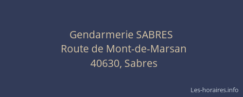 Gendarmerie SABRES