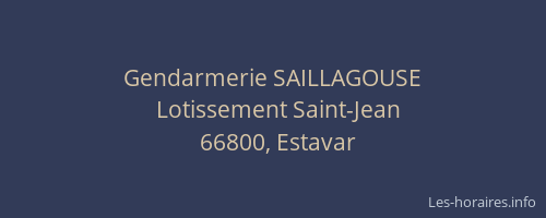 Gendarmerie SAILLAGOUSE