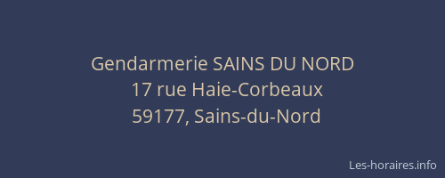 Gendarmerie SAINS DU NORD