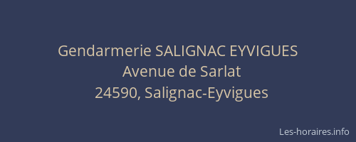 Gendarmerie SALIGNAC EYVIGUES
