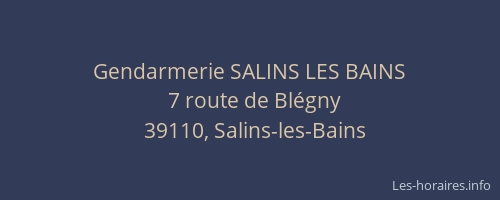 Gendarmerie SALINS LES BAINS