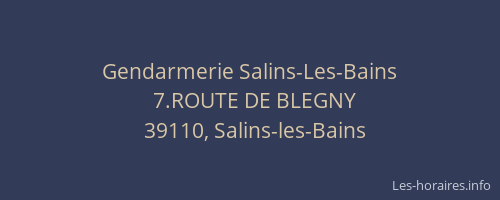 Gendarmerie Salins-Les-Bains