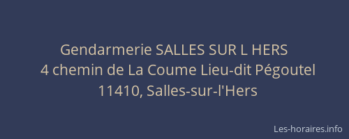 Gendarmerie SALLES SUR L HERS