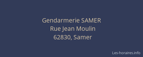 Gendarmerie SAMER