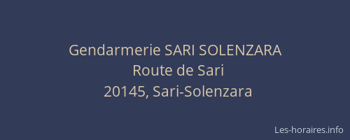 Gendarmerie SARI SOLENZARA