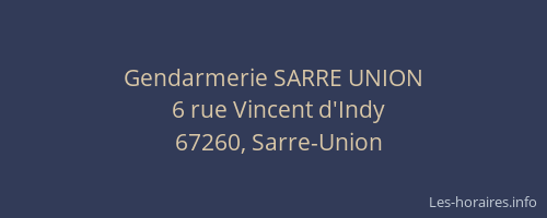 Gendarmerie SARRE UNION
