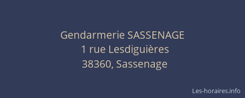 Gendarmerie SASSENAGE