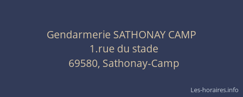 Gendarmerie SATHONAY CAMP