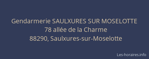 Gendarmerie SAULXURES SUR MOSELOTTE