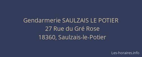 Gendarmerie SAULZAIS LE POTIER