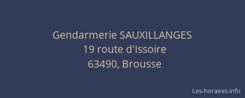 Gendarmerie SAUXILLANGES